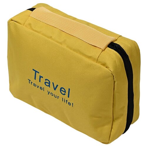 фото Складной дорожный органайзер для путешествий travel wash bag с крючком для подвешивания, желтый