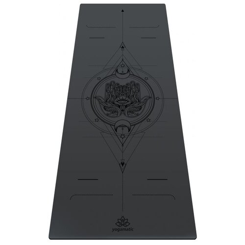 фото Коврик для йоги art yogamatic hamsa new, 185х68х0.4 см grey однотонный 3.6 кг 0.4 см