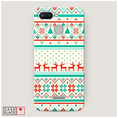 фото Чехол пластиковый xiaomi redmi 6 кремовый свитер с оленями case place