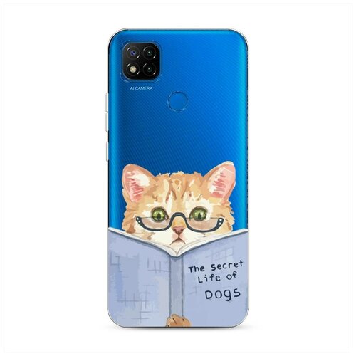 фото Силиконовый чехол "кот читает книгу" на xiaomi redmi 9c / сяоми редми 9c case place