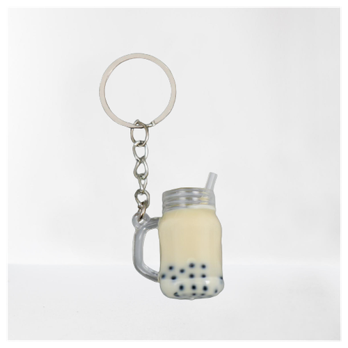 фото Брелок пластик "кружка с молочным чаем с желе" микс 4,5х2х2 см./в упаковке шт: 12 no name