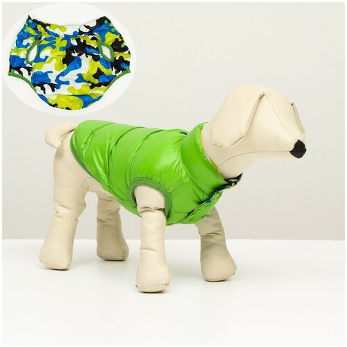 фото Куртка для собак двухсторонняя с принтом, размер 18 сима-ленд