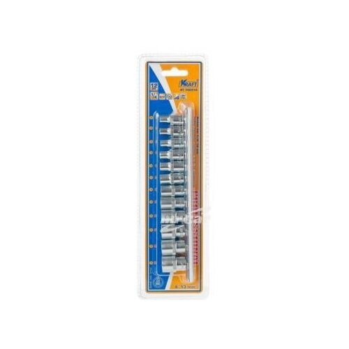 фото Kraft kt700314 набор головок торцевых 1/4dr 12 шт. 4-13 мм