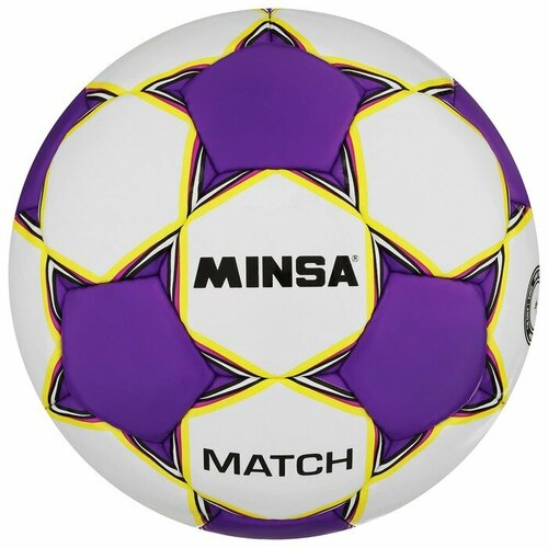 фото Мяч футбольный minsa match, tpu, ручная сшивка, размер 5