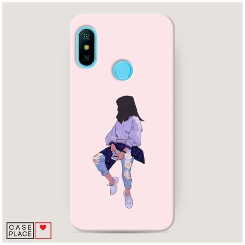 фото Чехол пластиковый xiaomi redmi 6 pro девушка в рваных джинсах case place