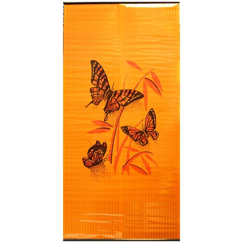 фото Обогреватель пленочный настенный "доброе тепло" "бархатный cезон" бабочки на оранжевом бархатный сезон