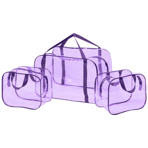 фото Сумка в роддом + 2 косметички в роддом kinderbox фиолетовый