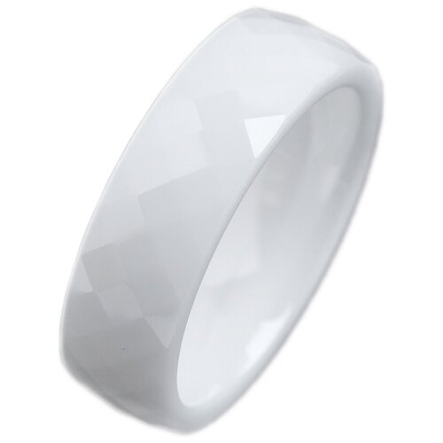 фото Сима-ленд кольцо керамика минимал ромб 6 мм белый, размер 18