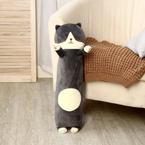 фото Мягкая игрушка-подушка «кот», 65 см, цвет серый mikimarket