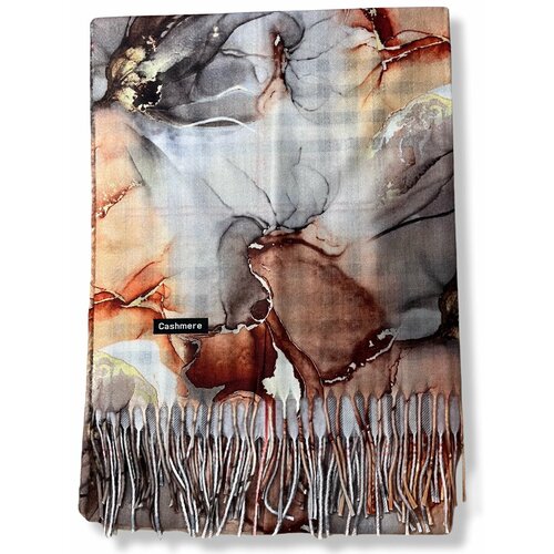 фото Шарф cashmere,180х80 см, one size, золотой, серый