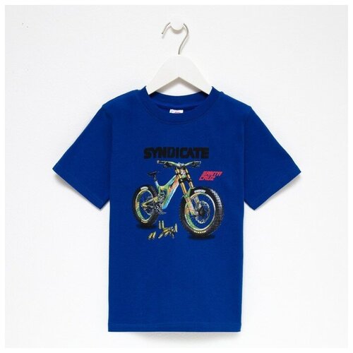фото Ata kids футболка для мальчика, цвет синий/велосипед, рост 122 см
