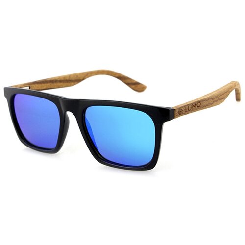 фото Солнцезащитные очки с дужками из экзотического дерева зебрано, lumo lu1019z-8