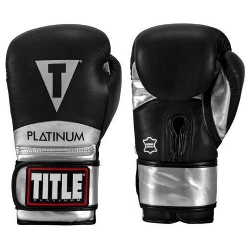 фото Перчатки боксерские title platinum momentous training gloves, 16 унций, черные title boxing