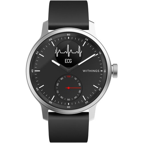 фото Смарт-часы withings scanwatch 42mm with silicone band black чёрные