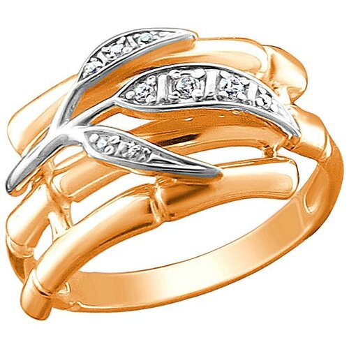 фото Эстет кольцо с 9 фианитами из серебра 01к156110ра, размер 18
