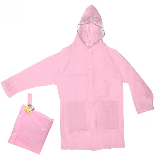 фото Дождевик-плащ детский "rainbow" с капюшоном, цвет розовый, размер l(длина 78, ширина 52см) добросад