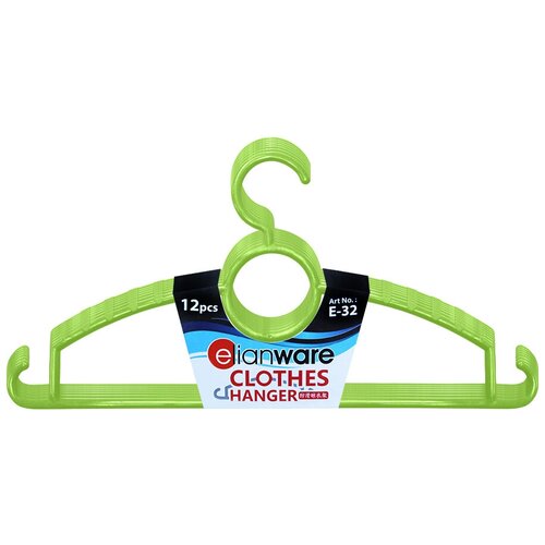 фото Набор вешалок детских пластиковых 29см 12 штук цвет зеленый elianware