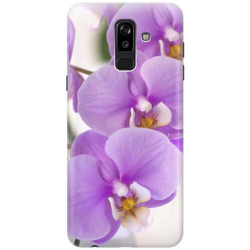 фото Gosso ультратонкий силиконовый чехол-накладка для samsung galaxy j8 (2018) с принтом "сиреневые орхидеи"