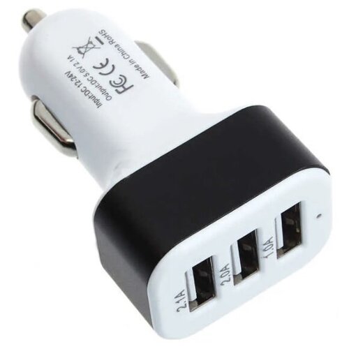фото Автомобильное универсальное зарядное устройство usb 12 в 24 в до 5 в с 3 портами для смартфона xpx