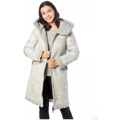 фото Зимняя куртка женская evacana 21904 размер 42, светло- серый