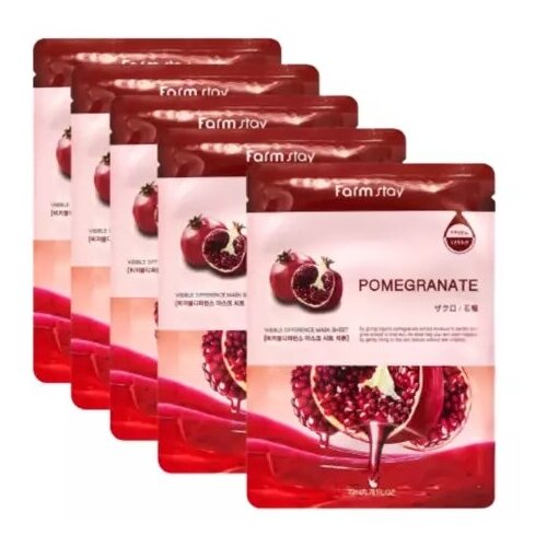 фото Farmstay набор тканевых масок с экстрактом граната - visible difference mask sheet pomegranate, 5шт