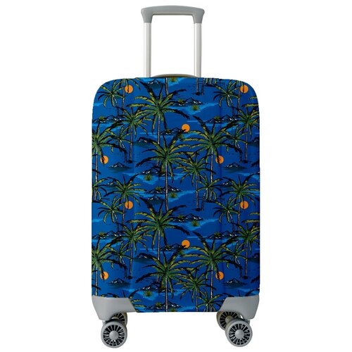 фото Чехол для чемодана marengo textile ночная пальма m, синий