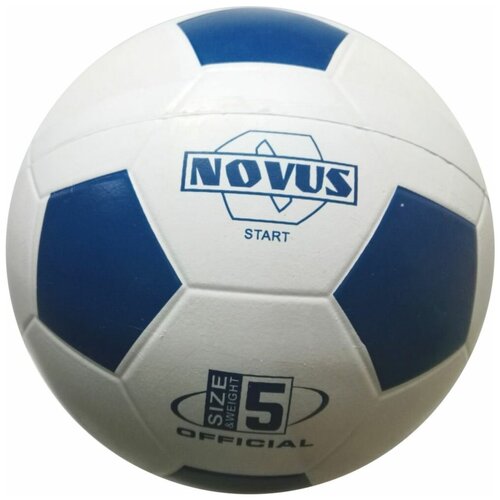 фото Мяч футбольный novus start, резина, бел/син, р.5, 32 п, окруж 68-71