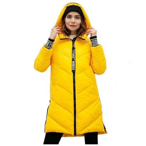 фото Женское зимнее пальто malinardi, цвет желтый, размер s