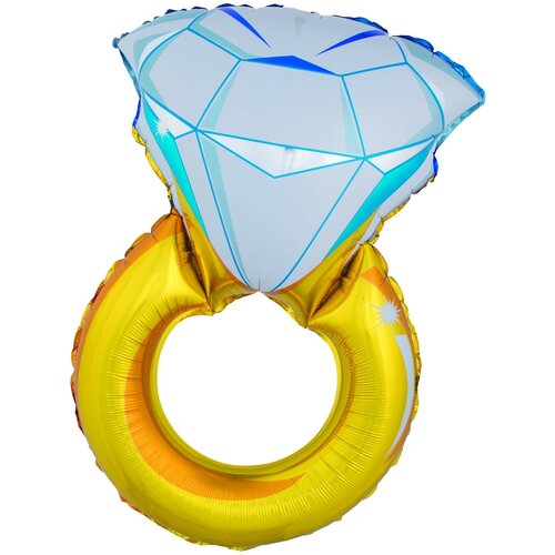 фото Шар с клапаном (16''/41 см) мини-фигура, кольцо с бриллиантом, 1 шт. falali