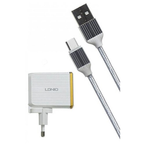 фото Зарядное устройство ldnio a2502q 2xusb + type-c qc 3.0 30w white ld_b4361