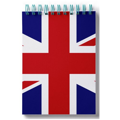 фото Блокнот для записей, листы в клетку флаг великобритании drabs