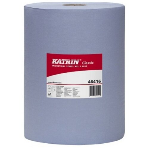 фото Katrin classic xxl2 blue 46416 промышленные полотенца повышенной прочности, 2-слойные, высота рулона 38см, длина-380м,1000 отрывов.