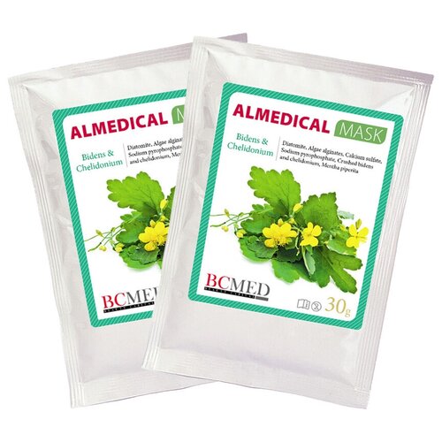 фото Альгинатная маска череда и чистотел bidens & chelidonium), 2 шт по 30 г almedical mask