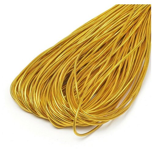фото Резинка шляпная (шнур круглый), цвет: золото, 3,0 мм x 100 м tby