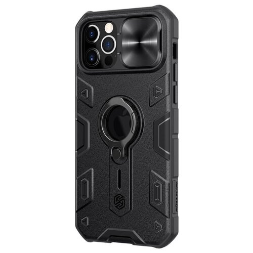 фото Противоударный чехол с кольцом и защитой камеры nillkin camshield armor case для iphone 12 / 12 pro