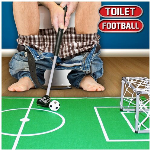 фото Коврик для туалета "туалетный футбол" с воротами и мячами люблю дарить