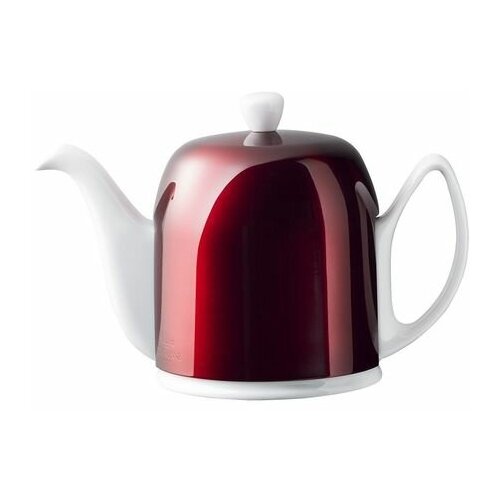 фото Фарфоровый белый заварочный чайник на 6 чашек с красной крышкой. salam white 238934 , 900 мл, degrenne degrenne 