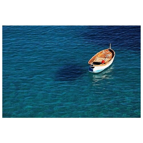 фото Постер на холсте лодка в океане 90см. x 60см. твой постер