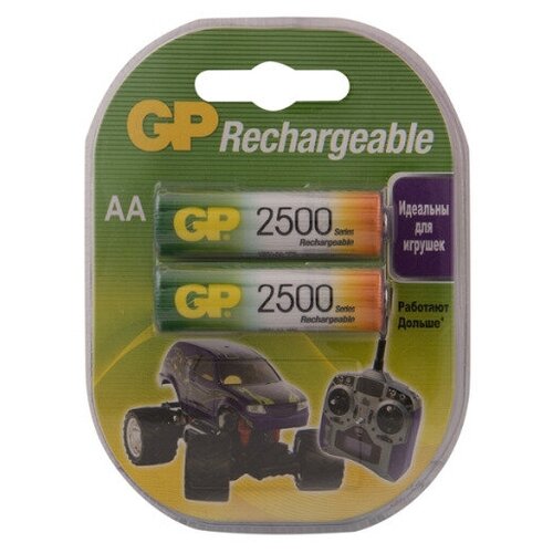 фото Аккумуляторы gp rechargeable 2500 mah nimh aa 1,2v (2 шт)