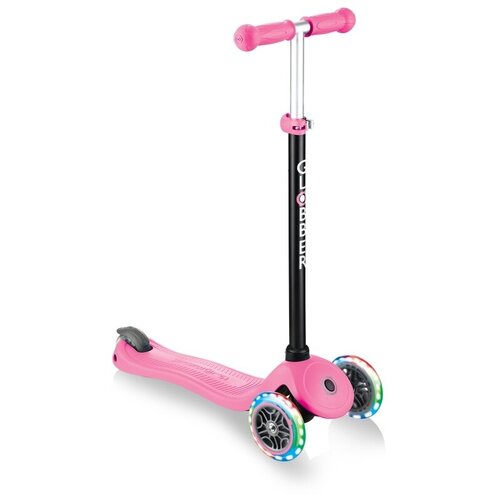 фото Детский 3-колесный самокат-беговел globber go up sporty plus lights, розовый