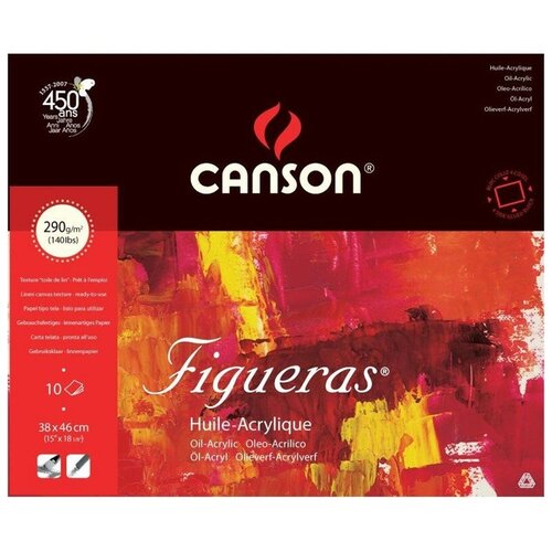 фото Альбом-склейка для акрила и масла canson "figueras" 38х46 см 10 л 290 г