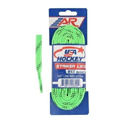 фото Шнурки хоккейные a&r с пропиткой usa hockey waxed (размер 244см, цвет черный)