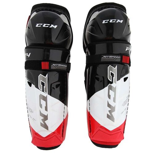 фото Щитки ccm jetspeed ft4 shin guards jr (13 дюйм.), черный/белый/красный