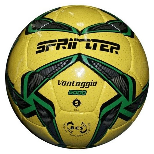 фото Мяч футбольный/ футбольный мяч/ мяч для игры в футбол sprinter. размер 5. цвет основной: золотой. дополнительный: черный, зеленый..