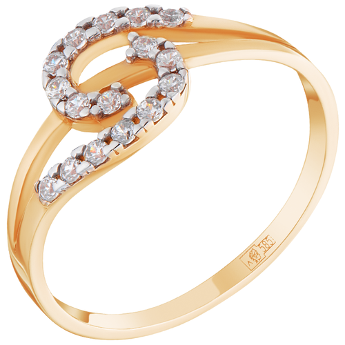 фото Ювелир карат кольцо золотое с фианитами 1111613, размер 16.5