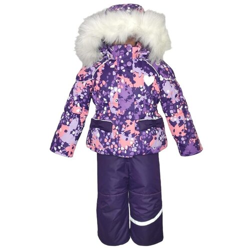 фото Зимний костюм для девочки. цвет фиолетовый/персиковый. stella. размер 104
