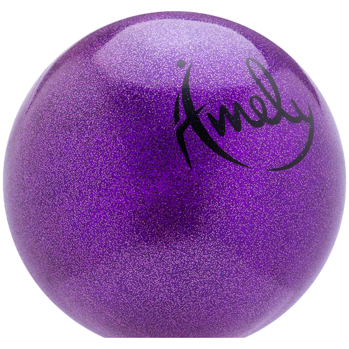 фото Мяч для художественной гимнастики amely agb-303 19 см, фиолетовый, с насыщенными блестками