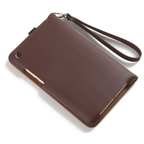 фото Чехол-клатч-сумка mypads для xiaomi mi pad 4 plus с визитницей и держателем для руки из качественной импортной кожи коричневый