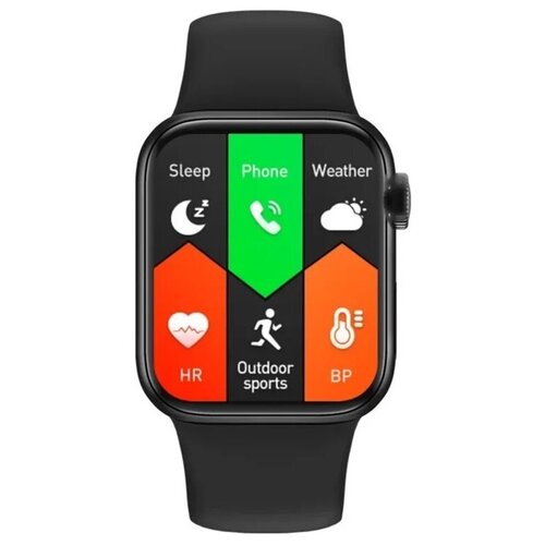 фото Смарт-часы m16 plus с полноразмерным экраном и активным колесиком, черные wearfit