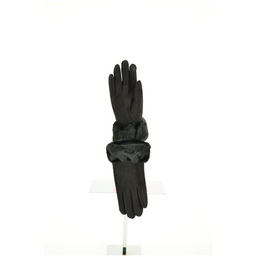 фото Перчатки женские замшевые happy gloves черные размер 6,5